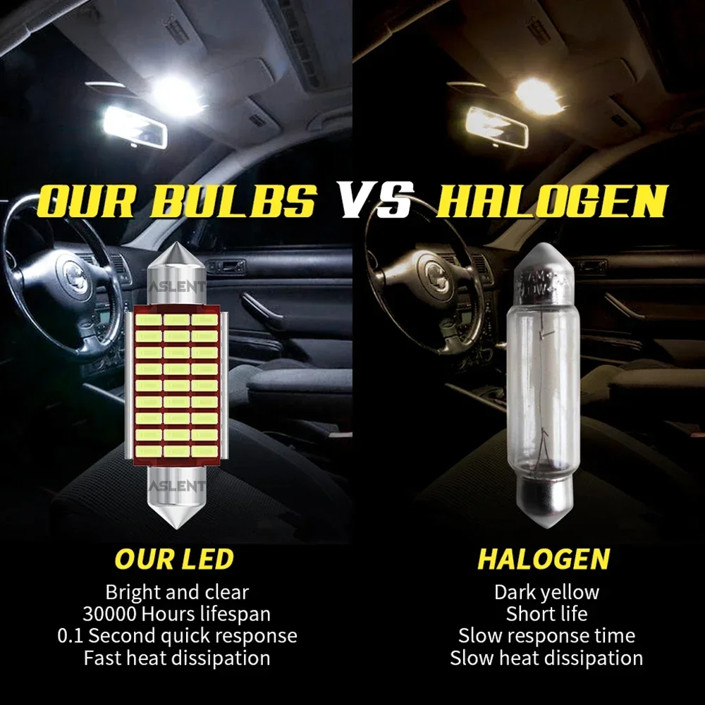 10 шт. C5W C10W светодиодные лампы Festoon 31 мм 36 39 41 canbus освещение номерного знака