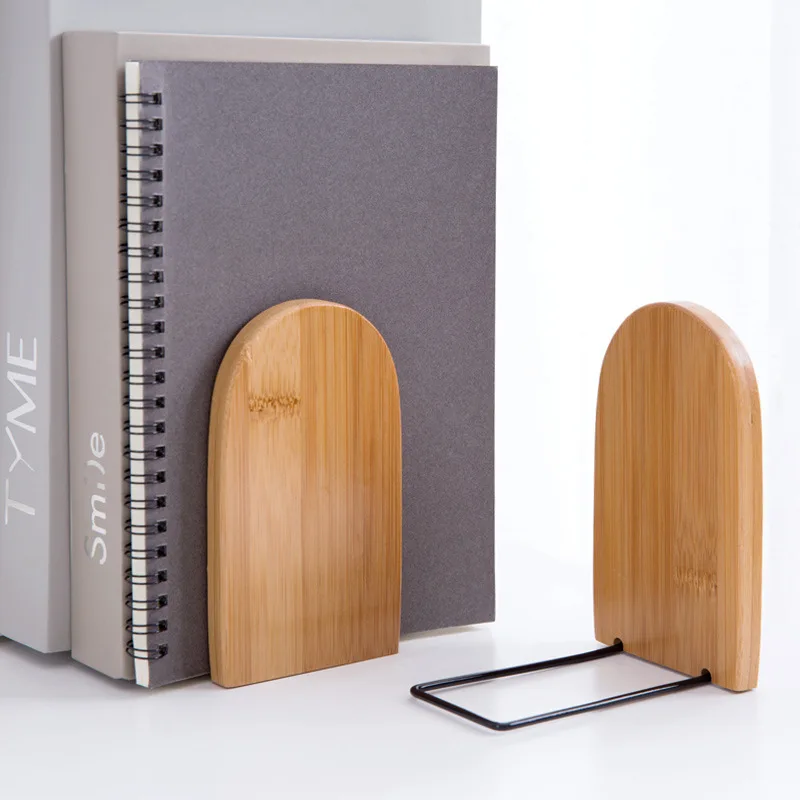 

Nature Bamboo Desktop Organizer Office Home Bookends Book Ends Stand Holder Shelf Bookrack 1pcs