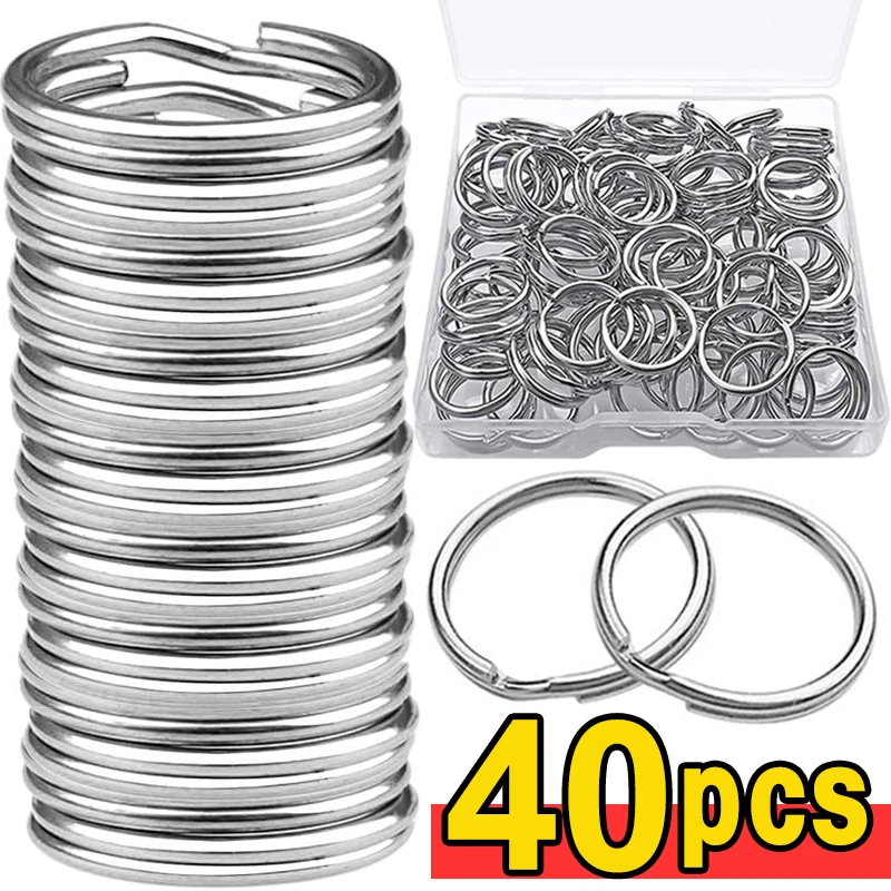 

25MM Stainless Steel Blank Keyring Keychain Split Ring Keyfob Key Holder Ring Women Men DIY Key Chain Key Ring Accessories