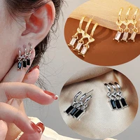 2022 new women tassel drop earrings crystal aaa cz stone ear drop modern design fashion versatile accessories girl jewelry gift