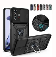 phone case for samsung galaxy s22 s21 s20 fe plus ultra note 20 slide camera pc armor metal magnetic ring kickstand cover shell