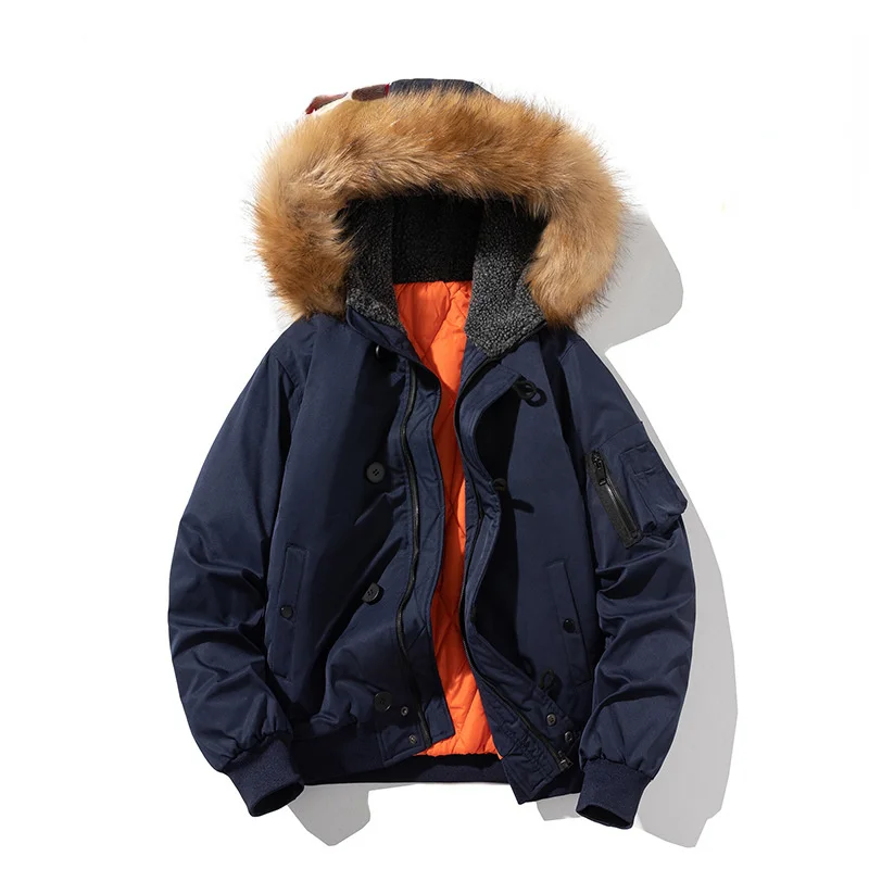 

Мужская парка с меховым воротником, ветрозащитные куртки с капюшоном, новинка зимы 2023, теплые толстые парки, Мужская модная повседневная од...