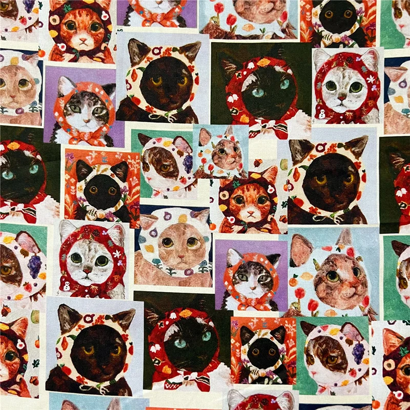 Головной платок Good Love с рисунком кошки полностью цифровая печать 100%