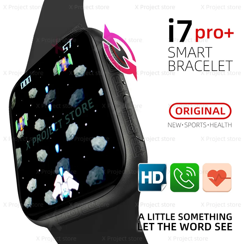 

i7 pro + игра Смарт-часы Bluetooth вызов сердечного ритма Беспроводная зарядка пароль SmartWatch для женщин мужчин pk IWO W27 W37 W46 W56 pro