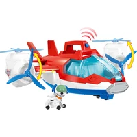 original paw patrol rescue aircraft toy with music air patroller robot dog abs action figures toys for boys kids christmas gifts