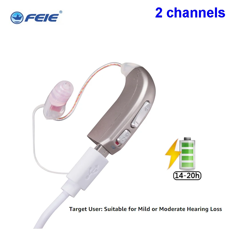 

Rechargeable Digital Hearing Aid Invisible BTE Ear Aids Severe Loss High Power Amplifier Sound Enhancer For Deaf Elderly MY-33