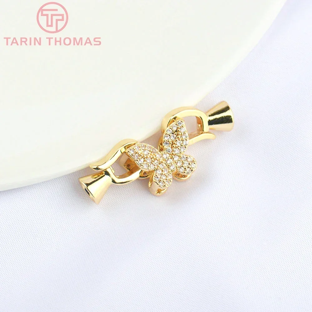 (5057) 9x37 мм 24-каратное золото латунь с цирконом соединительная застежка для