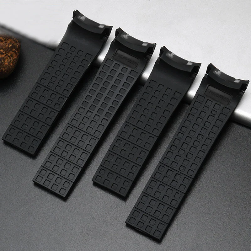 Arc Rubber Watchband for Citizen Sky Eagle Mido Helmsman M005 Waterproof Black Blue Silicone Strap Bracelet with Tools 22 23mm