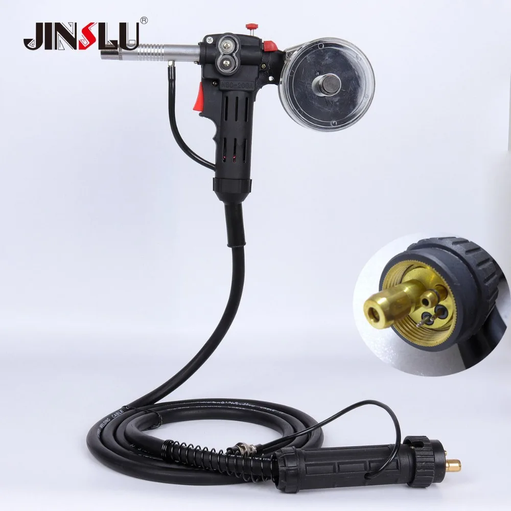10Ft 3 Meters NBC-200 MIG Welder Spool Torch Wire Feeder Aluminum Welder Use Standard Spool with Euro Connection 24V DC Motor Fr