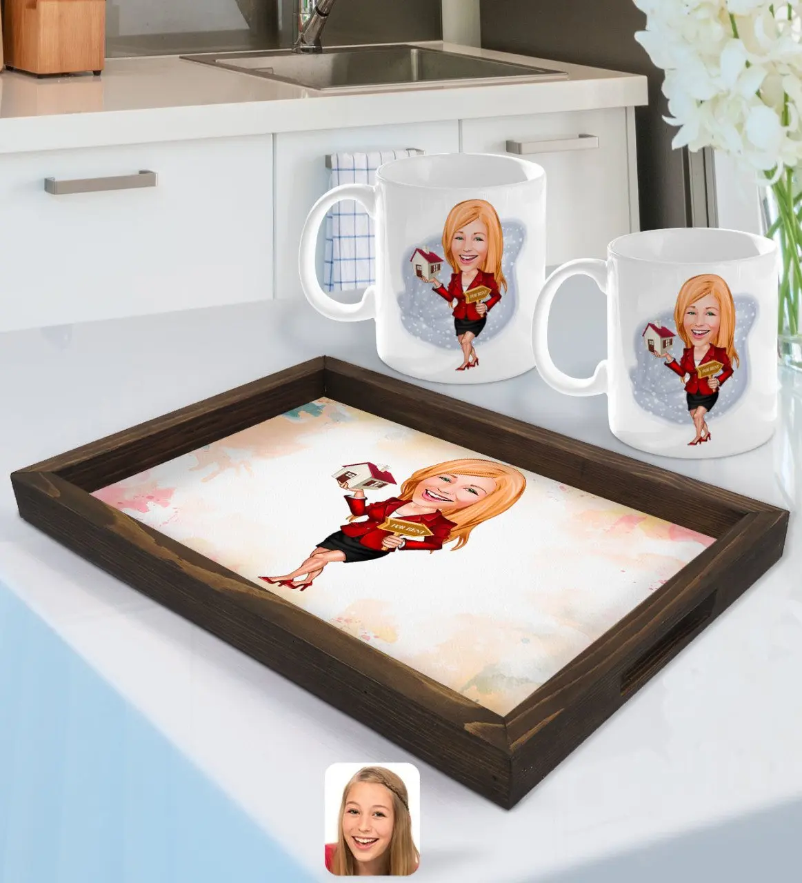 

Персонализированная Женская экспедиторская карикатура и кружка для двух групп