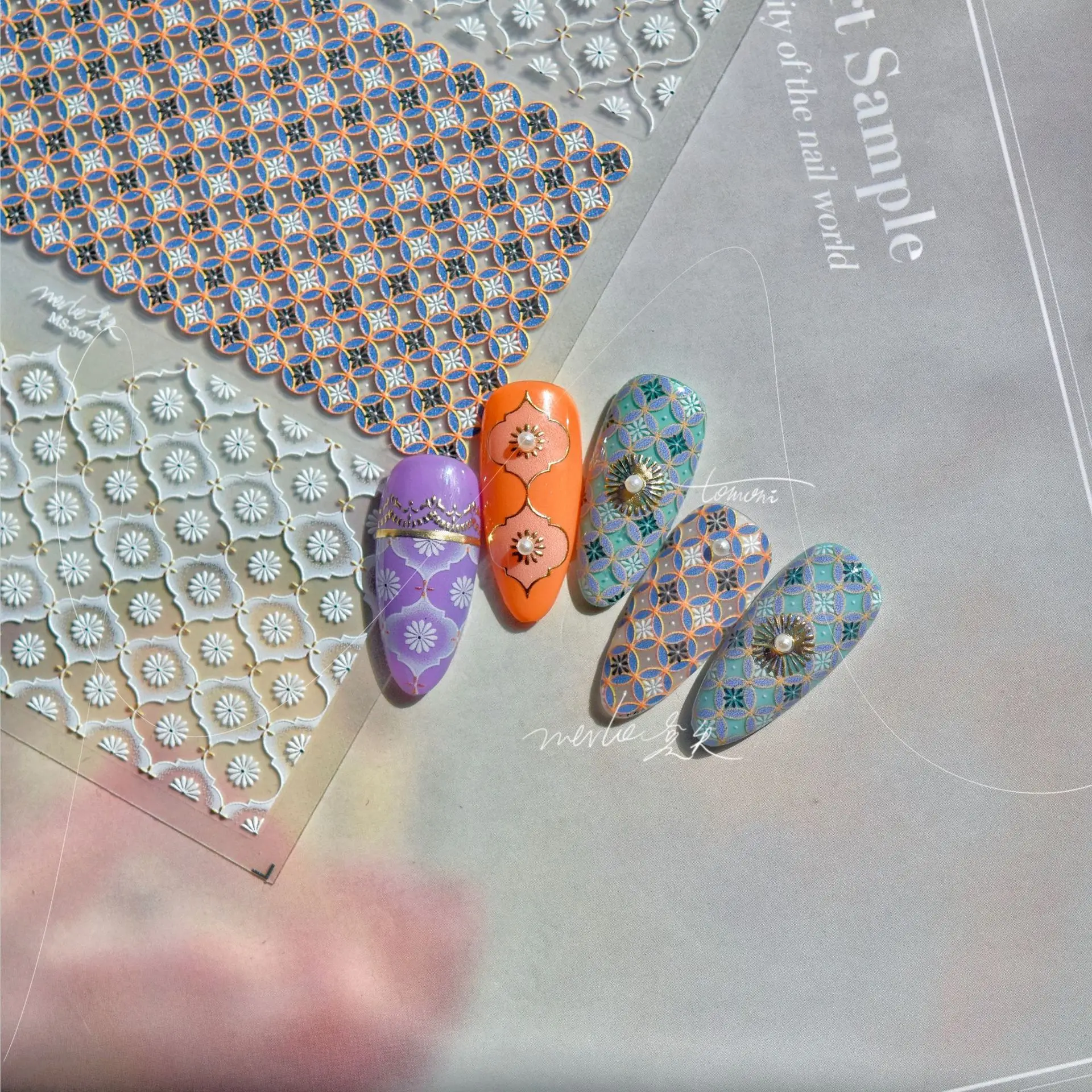 Высококачественные наклейки для ногтей в богемном стиле