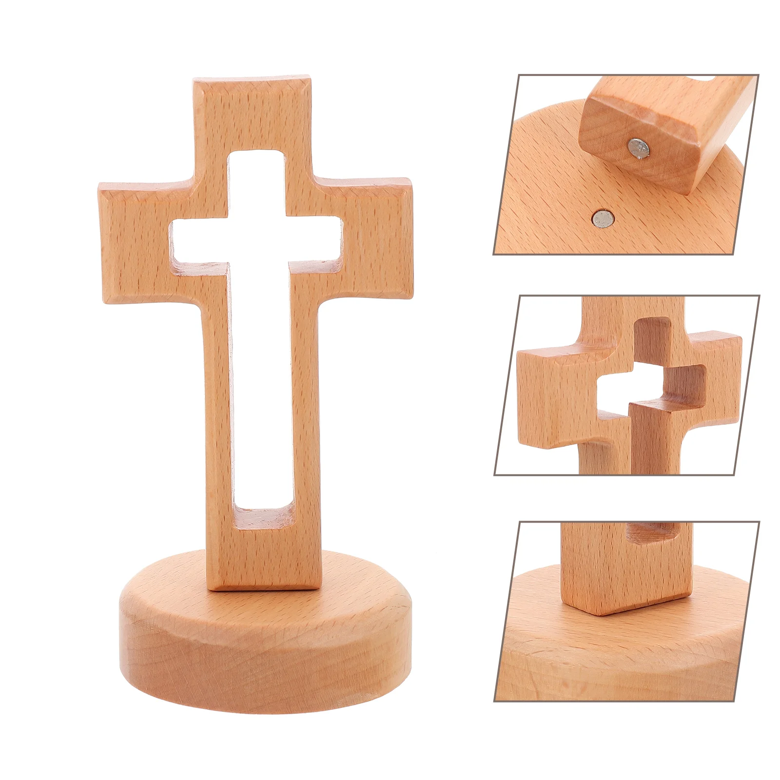 

Wooden Cross Home Décor Wooden Holy Cross Decorate Religious Favor Standing Crucifix Magnet Catholic Cross Ornament