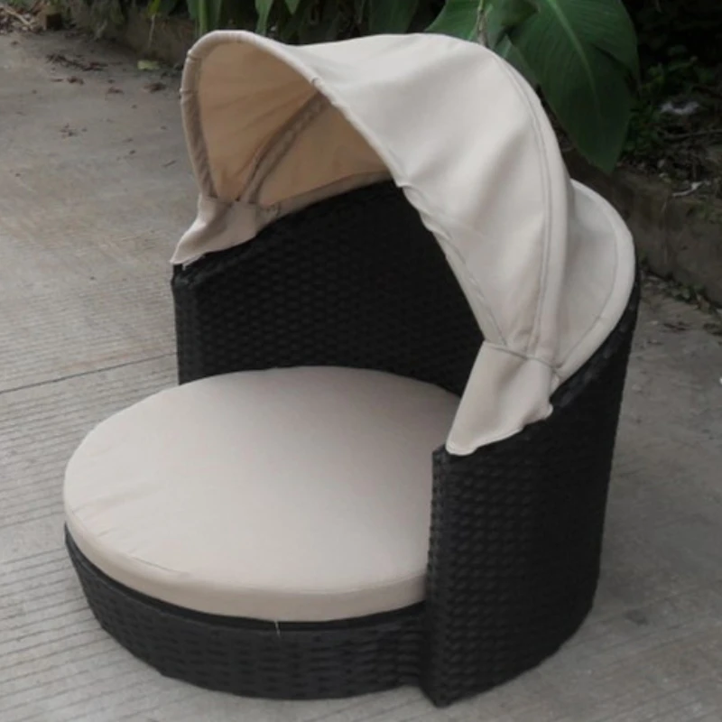 awrf6162 outdoor wicker garden pet furniture with uv - resistant and waterproof tent 2022 garden pet furniture