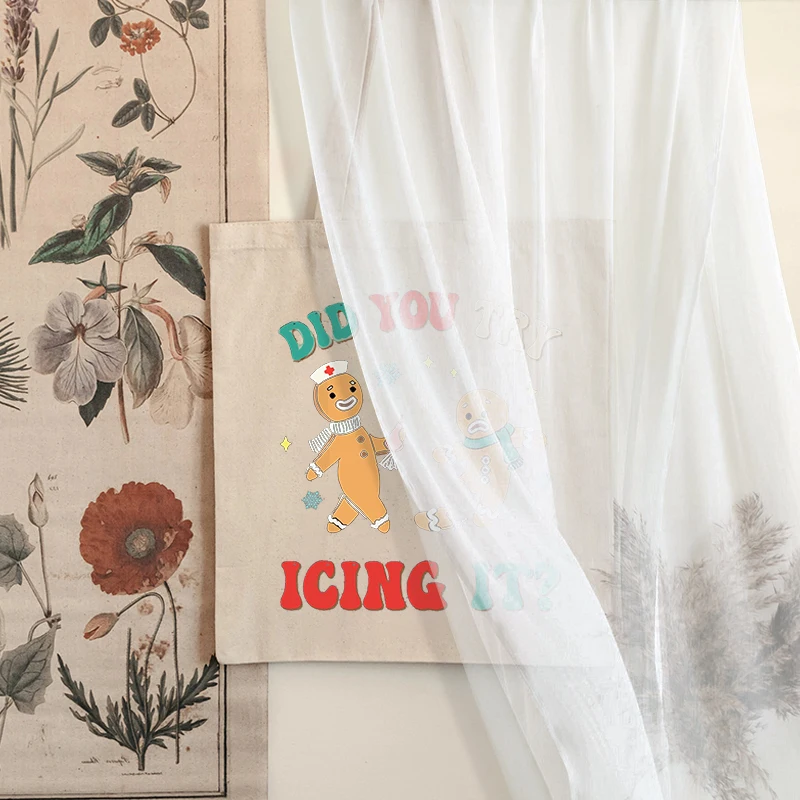 Сумка на плечо медсестринская с принтом глазурь милая холщовая дорожная Сумочка