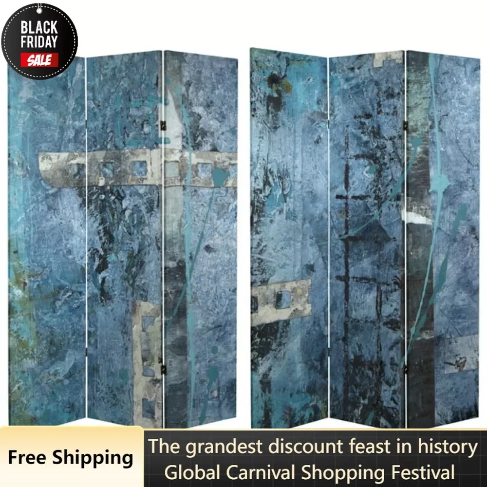 

Room Divider Folding Screen Separator Free Shipping 6 Ft. Tall Blue Dream Canvas Room Divider - 3 Panel Home Decor Garden