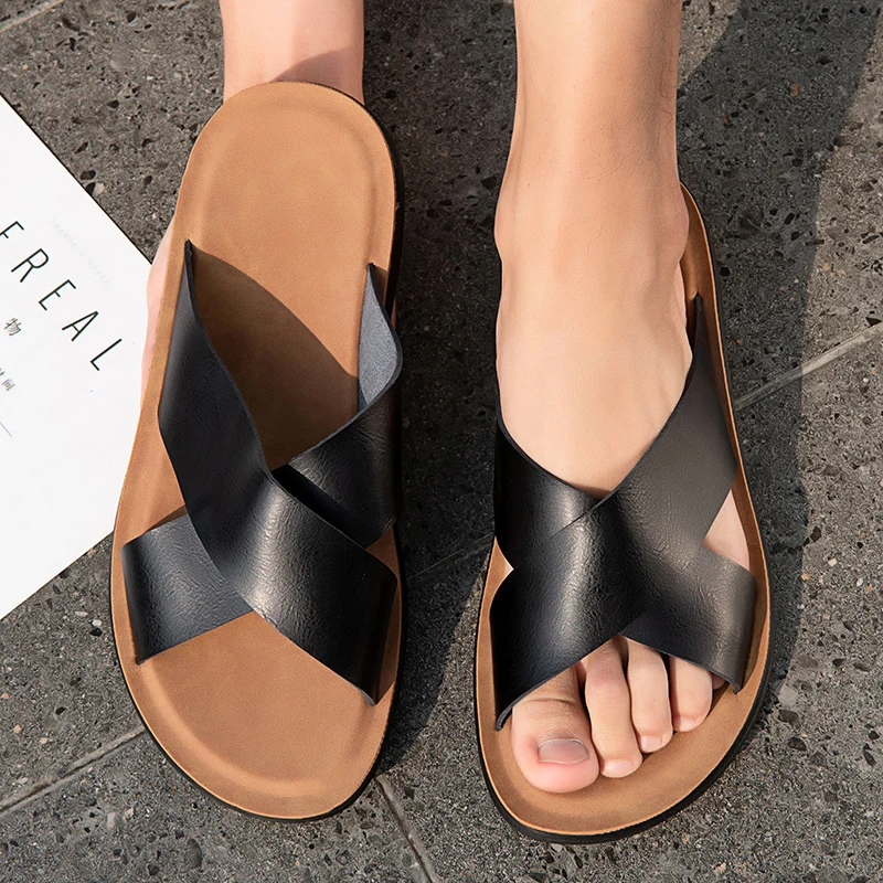 Сандалии мужские с перекрестными лямками классические роскошные уличные