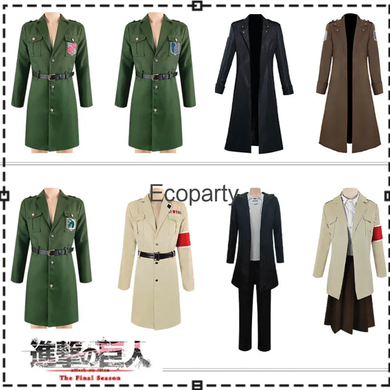 

Anime Attack On Titan Cospaly Costume Marley Military Officer Scout Regiment Eren Levi Uniforms Suit Men Women Halloween Costume