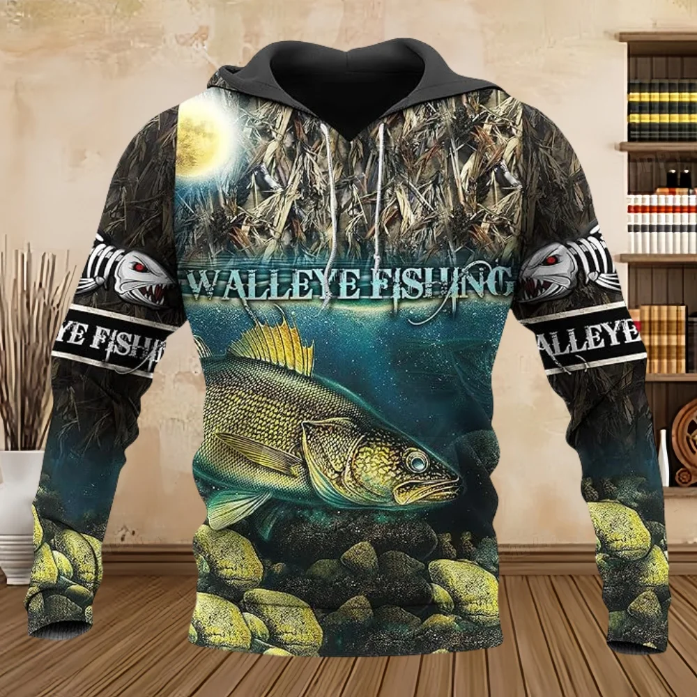 Новая толстовка с забавными животными окуня Марлин рыбалка камуфляж модная