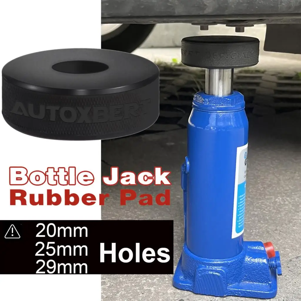 Rubber Bottle Jack Pad Protector Adapter Car Jacking Tool Pinch Weld Side Lifting Disk 20mm 25mm 29mm Hole 2/3/5/8t Bottle Jacks