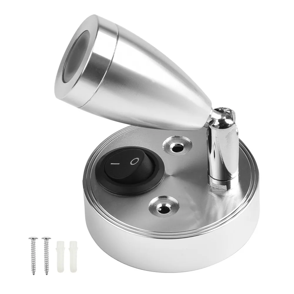

1.W LED Spot light 6000K Button Switch Camper Van Aluminum Caravan For Boat Motorhome Reading lamps New Durable