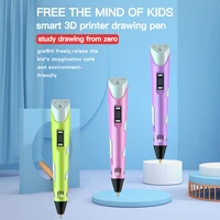 smart 3d color painting printing pen compatible with lcd screen pla filament high temperature 3d toy pen for kids birthday gift