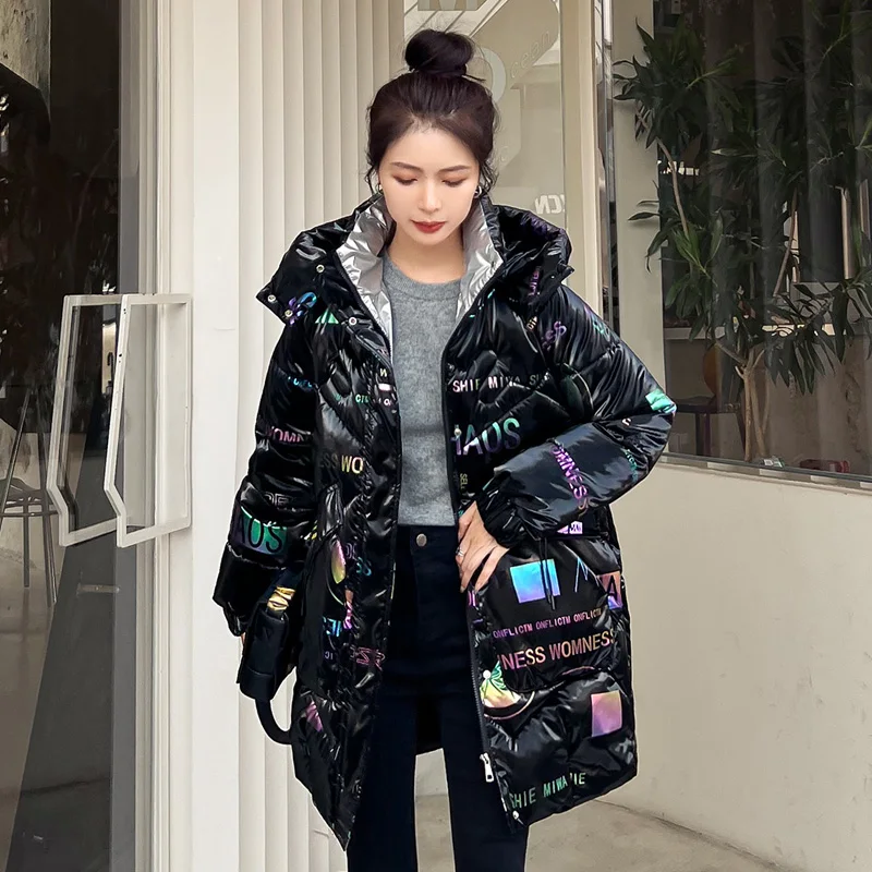 

Новинка, зимнее пальто для женщин, куртка с 2022 хлопковой подкладкой, женские повседневные Длинные парки, теплое свободное зимнее пальто