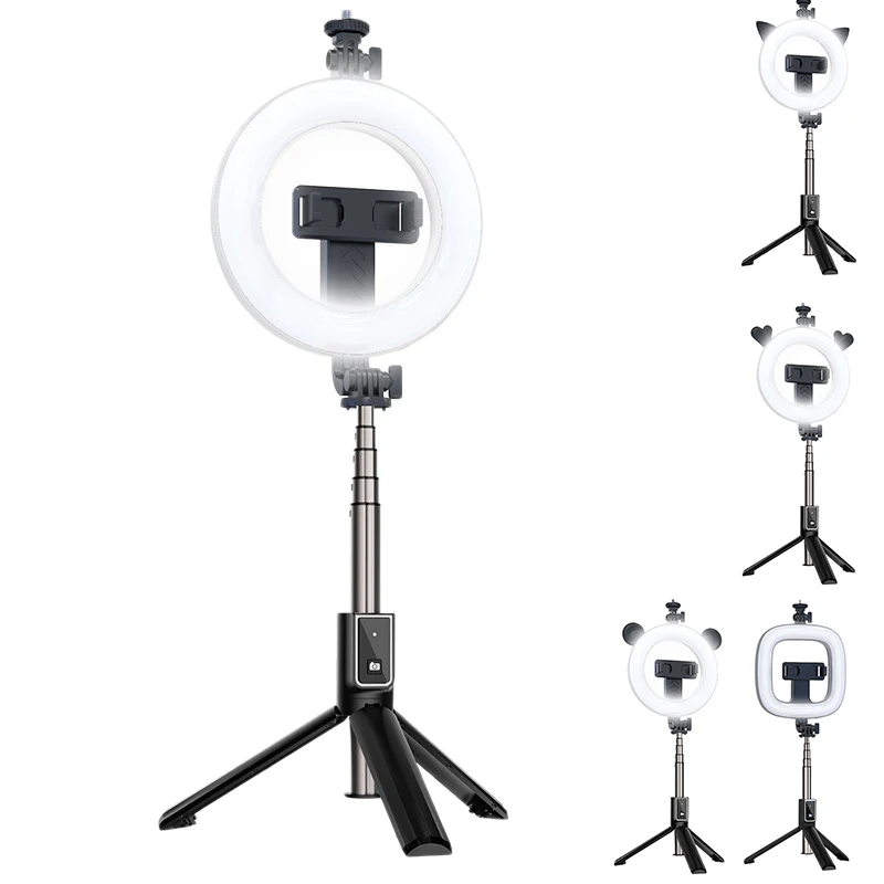 

6-дюймовый кольцевой светильник, штатив, выдвижная селфи-палка со съемным пультом дистанционного управления для Vlog/смартфона