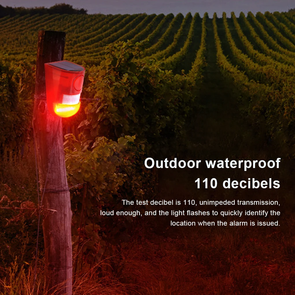 

Solar Rechargeable Wall Mounted Motions Sensor Alarms System Wireless Alerts