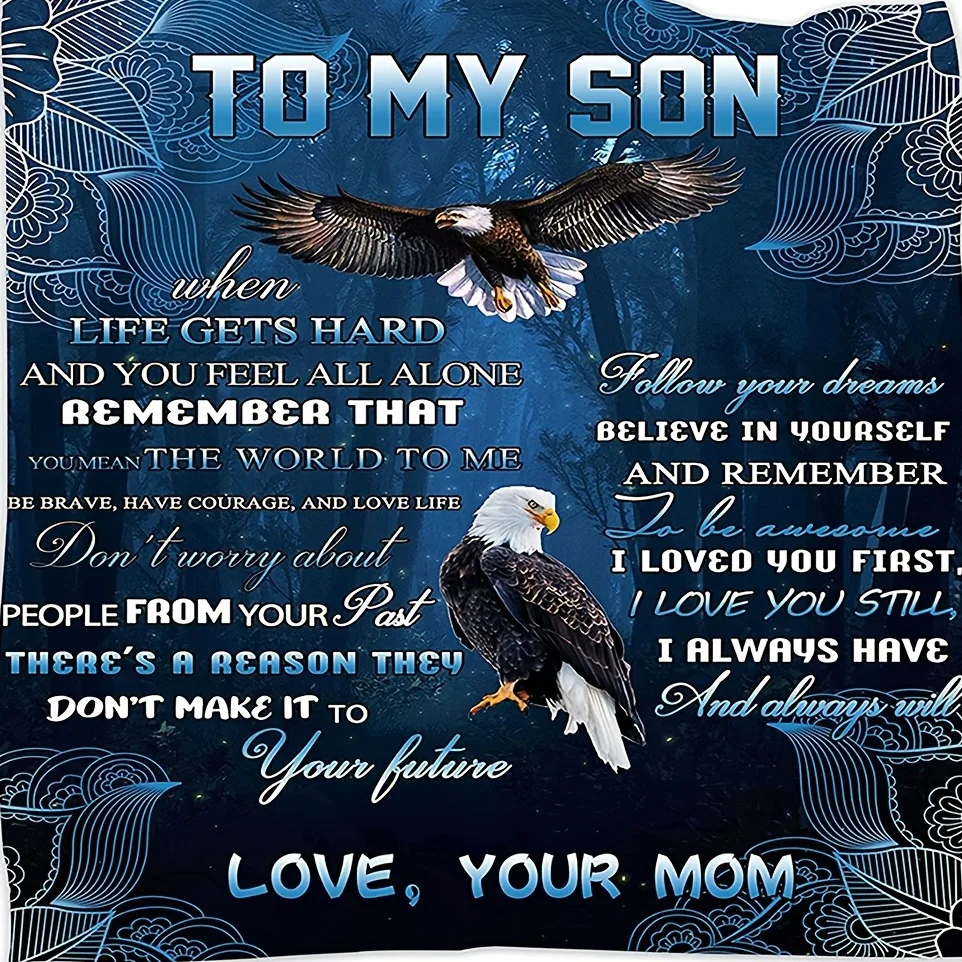 

Фланелевое одеяло, 1 шт., для моего сына, одеяло от мамы в подарок, уютное теплое мягкое одеяло для дивана, офисной кровати и путешествий