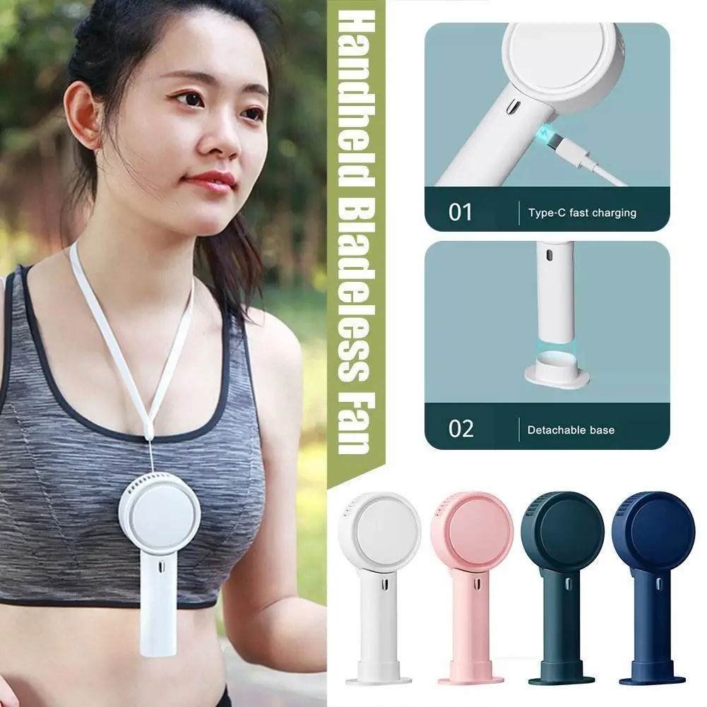 

Dropshipping Small Ceiling Fan New Handheld Bladeless Charging Mini Usb Desktop Fan Fan Portable Fan T8j2