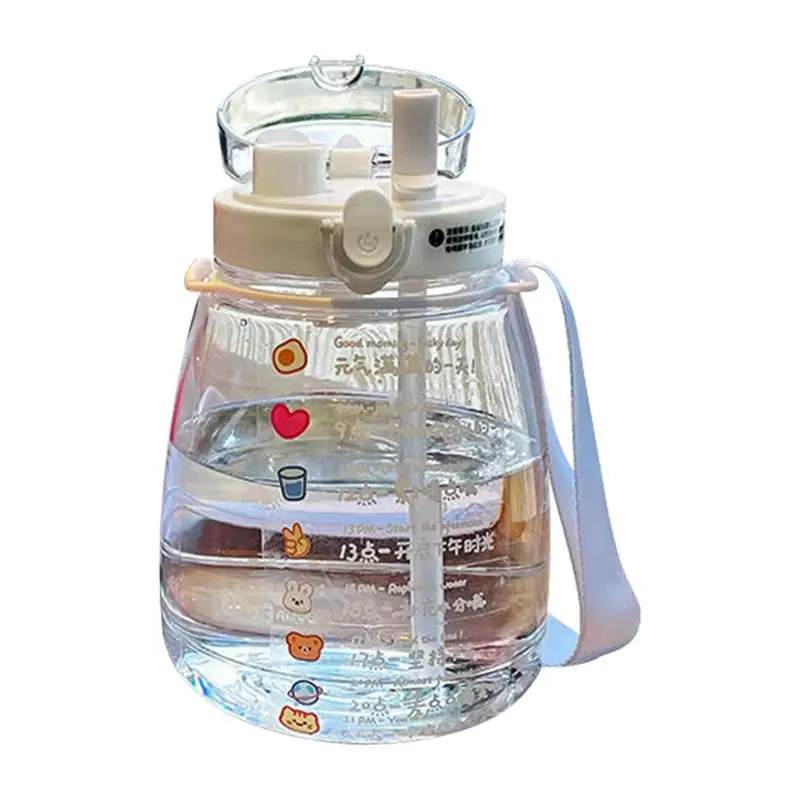 

Big Belly Bottle 1300ml Gradient Big Belly Bottle Cute Aesthetic Bottle Cups With Two Ways To Drink Suitable For Travel/Long