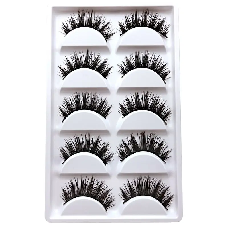 

Толстые перекрестные двухслойные накладные ресницы популярные косметические инструменты пять пар