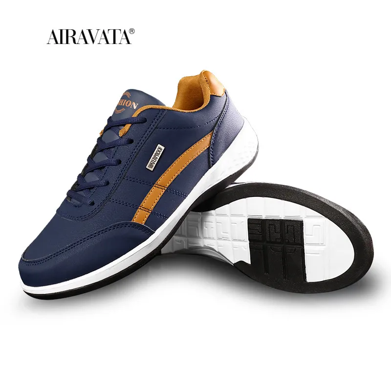 Men Casual Shoes Fashion Leather Shoes Waterproof Outdoor Sneakers Comfortable Flat Walking Shoe Man Athletic