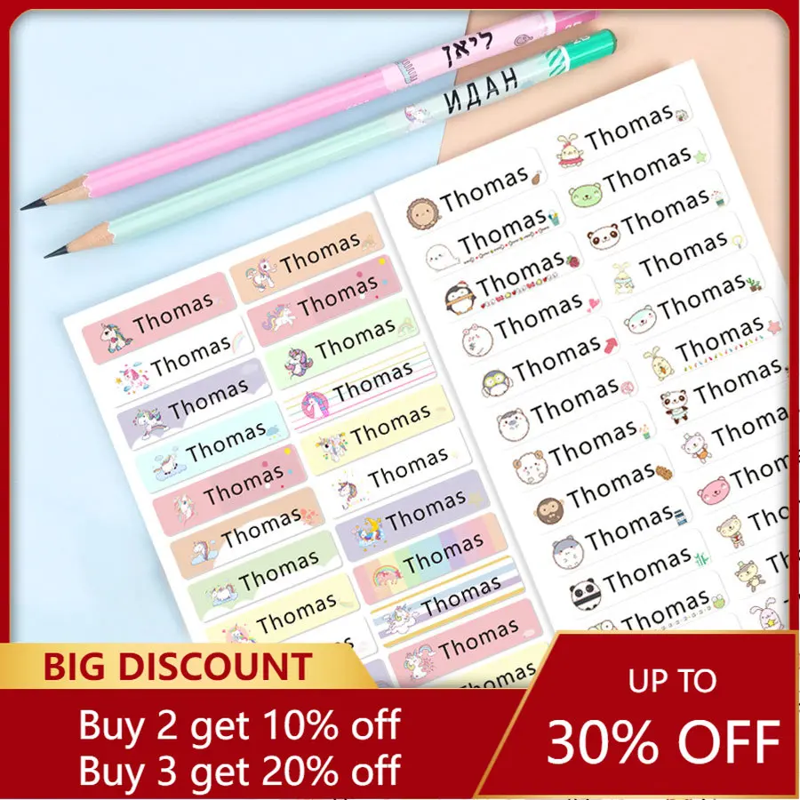 Stickers Personalized Children School Stationery Water Bottle Labels