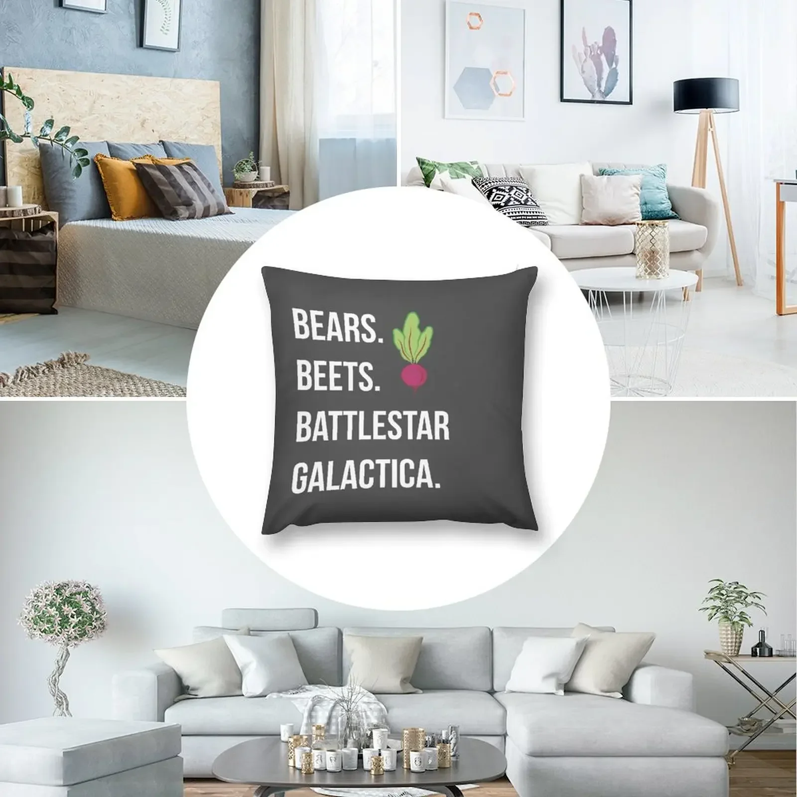 Медведи. Свекла. Battlestar Galactica. - Офисная декоративная подушка чехол для подушки