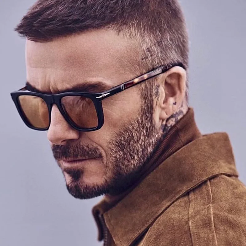 

2022 Classic Rivet Square Sunglasses Men Luxury Brand Design Beckham Driving Glasses Vintage Sun Glasses Eyewear Oculos De Sol