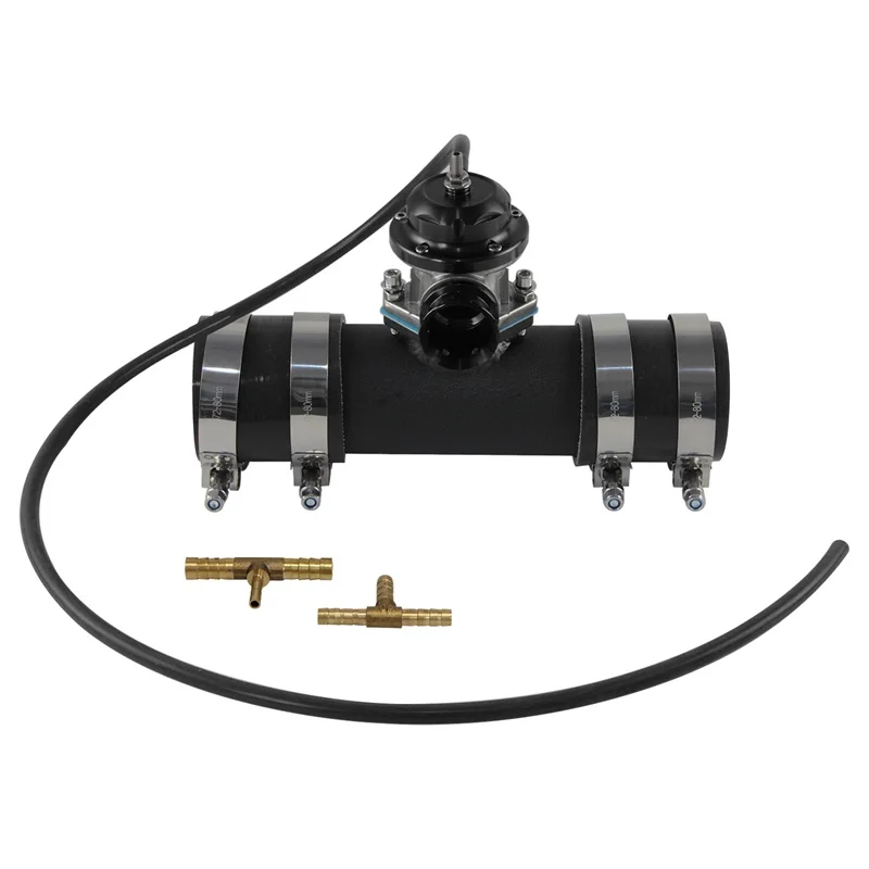 Фото Выдувной клапан 10PSI BOV + тип RS 2,75 дюйма 70 мм, адаптер для фланцевой трубы, комплект силиконовых шлангов №1