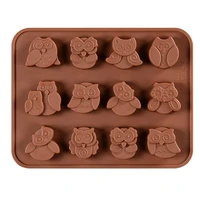 owl chocolate silicone mold animal candy bar moldes de silicona kitchen gadgets cake baking moule ice cube maker jelly tray