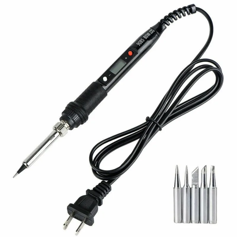 80W Electric Soldering Iron Adjustable Temperature LCD Digital Display 110V 220V Welding Solder Iron Tips Repair Rework Tool Kit