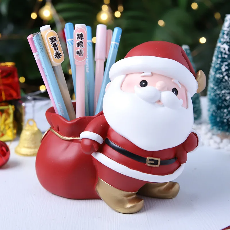 

Multifunctional Santa Claus Pen Container Saving Pot Christmas Gifts for Kids Desk Decor Piggy Bank Birthday Gifts Brush Pot