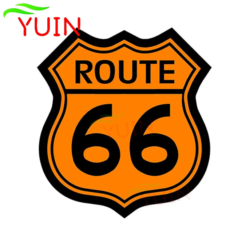 

Personalized Customization Highway Sign Orange Route 66 Car Sticker Fashion PVC Decorative Accessories Waterproof Decals 13*11cm