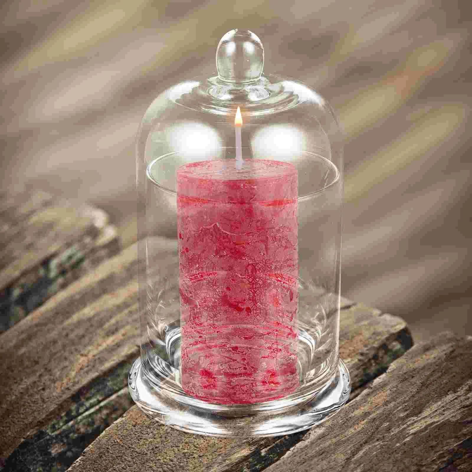

Glass Cover Glass Aroma Cup Dust-Proof Cover Home Decor Candle With Cover Dry Flower Lipstick Glass Ornament Bell Cover