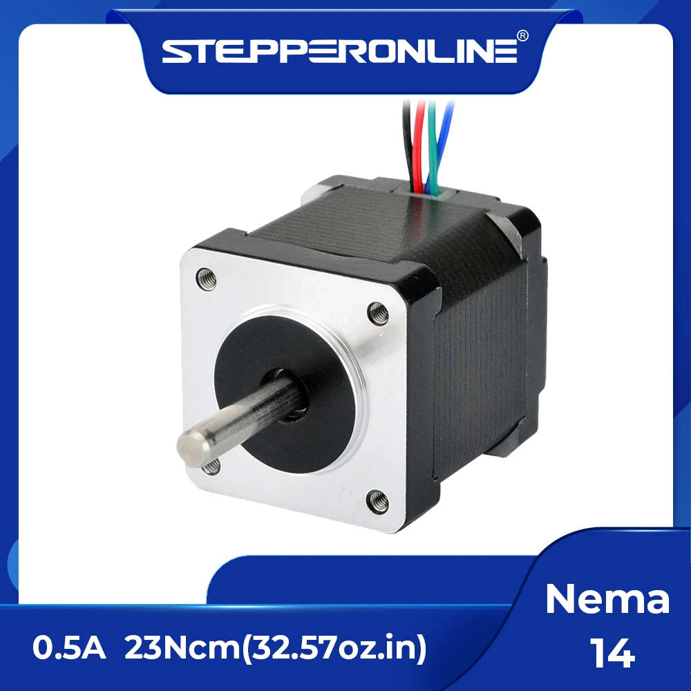 STEPPERONLINE Nema 14 Шаговый двигатель 35x42 мм 23Ncm 0,5A Nema14 Шаговый двигатель 4-выводной для DIY двигателя 3D-принтера с ЧПУ