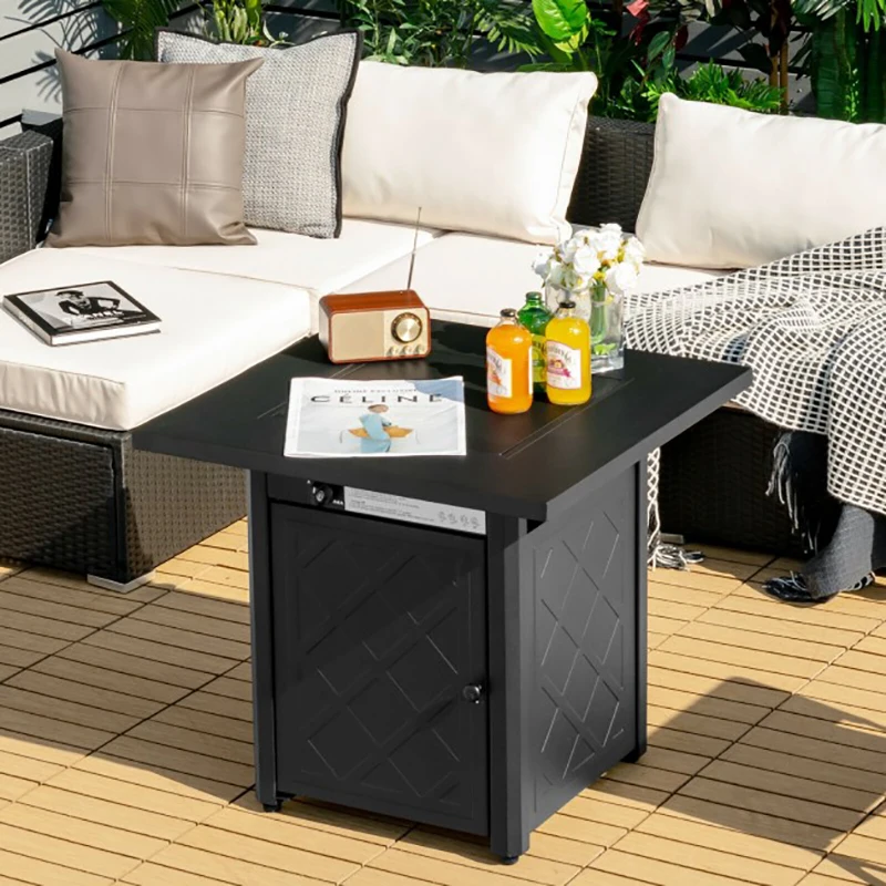 

28 дюймов пропан 50000 BTU Патио Квадратный газовый камин с лавой Рок Открытый газовая плита стол для барбекю столы