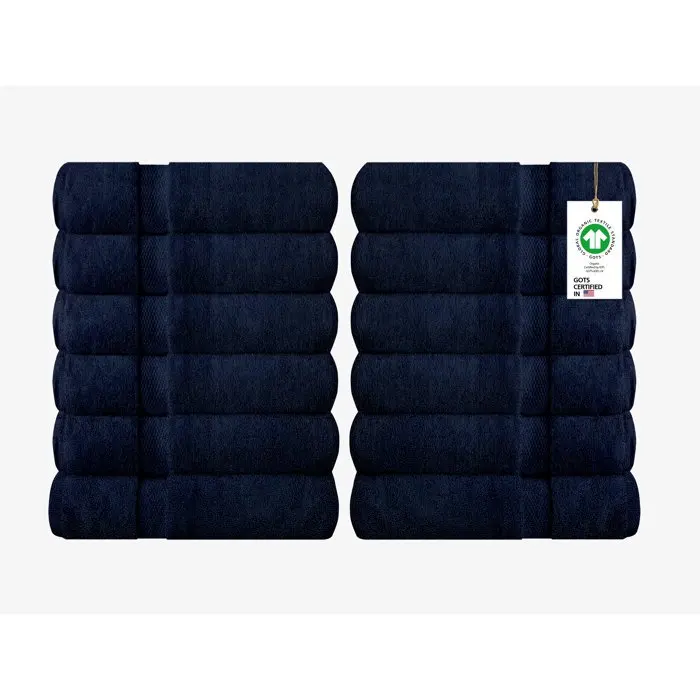 

A1 Home Collections 100% Organic Cotton 700 GSM Plush Feather Touch Quick Dry Wash Cloth, Pack of 12 GOTS Certified, Oeko-Tex Gr