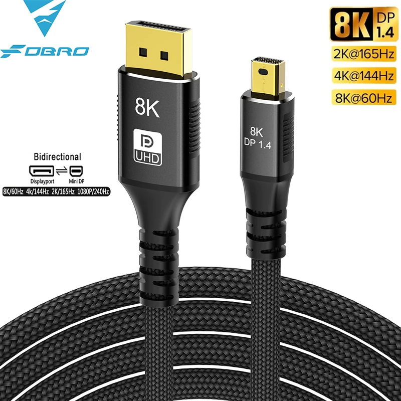 Кабель Mini DisplayPort-DisplayPort 8K, DP1.4, 8K, 60 Гц ...