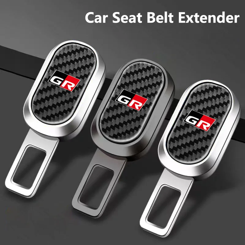 

Car carbon fiber Safety Buckle Clip Seat Belt Plug Alarm Canceler Stopper For Toyota GR Sport C-HR Gazoo Racing Mirai Avensis