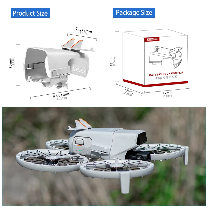 STARTRC Защитная пряжка для аккумулятора для аксессуаров DJI FLIP Flight Tail Wing Drone Battery Защита от падения (art.: 3920cd387ee51) - 3920cd387ee51