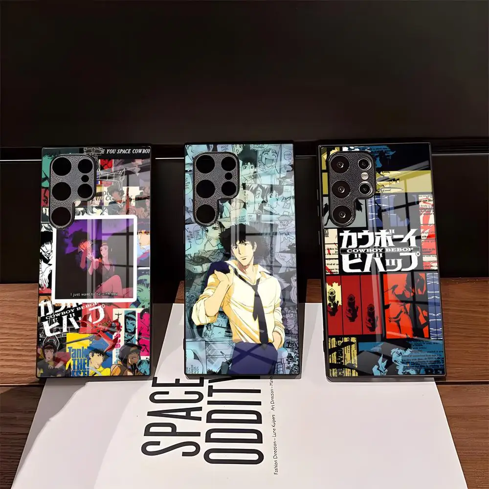 Фото Чехол для телефона Cowboy Bebop для Samsung S26 Ultra S25 Edge Ultra S23 S22 S21 Ultra Plus S24 Fe A57 A37, стеклянный чехол №1