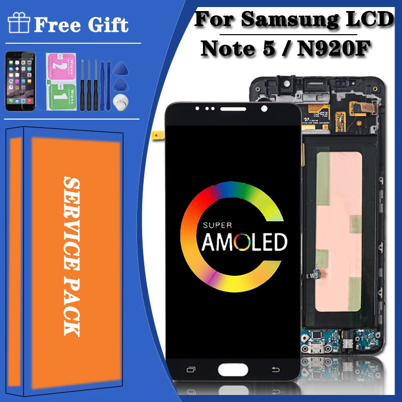 5 7 ''Оригинальный ЖК-дисплей для Samsung Galaxy Note N920 N920F N920A N920C с сенсорным экраном и